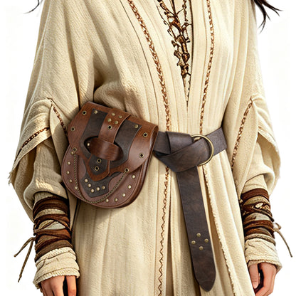 HiiFeuer Steampunk Studded Waist Pack Bag with Belt