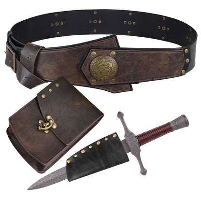 HiiFeuer 4Pcs Pirate Costume Men Accessories