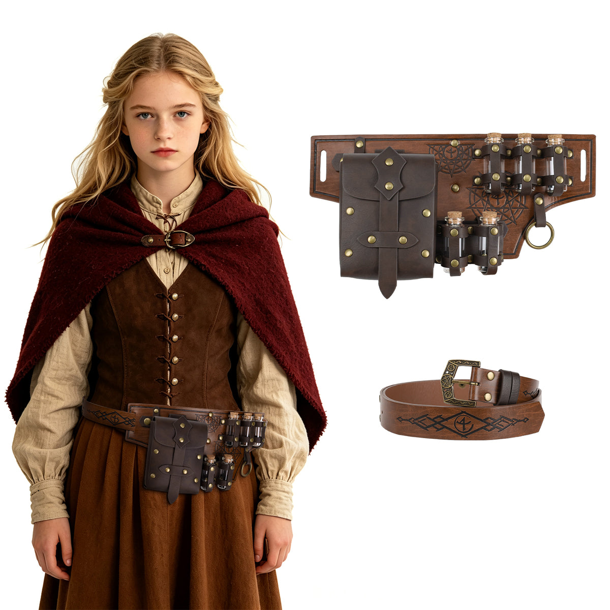 HiiFeuer 4 PCs Medieval Alchemy Costume