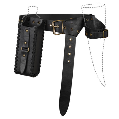 HiiFeuer 3Pcs Medieval Belt with Bottle Beer Holster