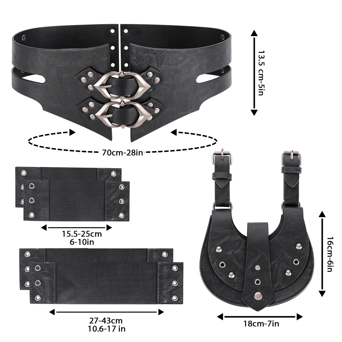 HiiFeuer Fantasy PU Leather Waist Sash