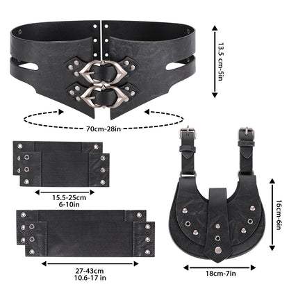 HiiFeuer Fantasy PU Leather Waist Sash