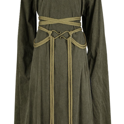 HiiFeuer Medieval Rope Belt with Metal Buckle
