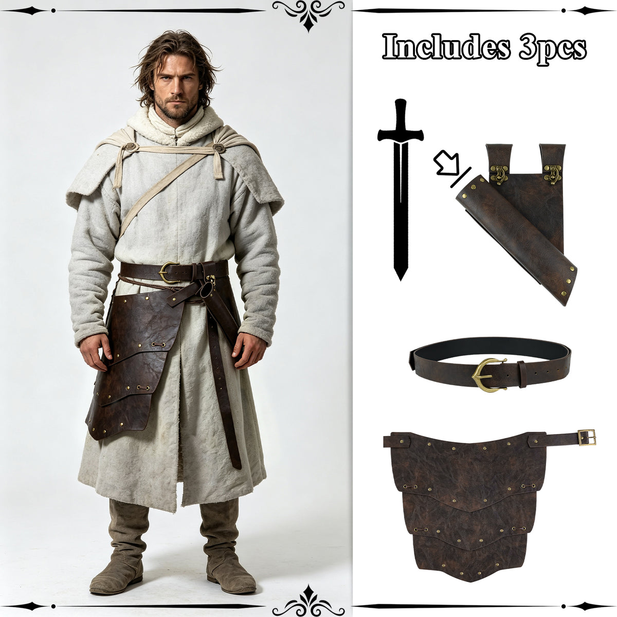HiiFeuer Medieval Asymmetrical Thigh Armor