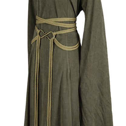 HiiFeuer Medieval Rope Belt with Metal Buckle
