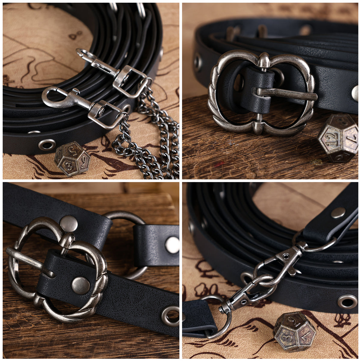 HiiFeuer Medieval DIY Faux Leather Metal Chain Belt
