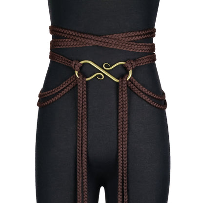 HiiFeuer Medieval Rope Belt with Metal Buckle