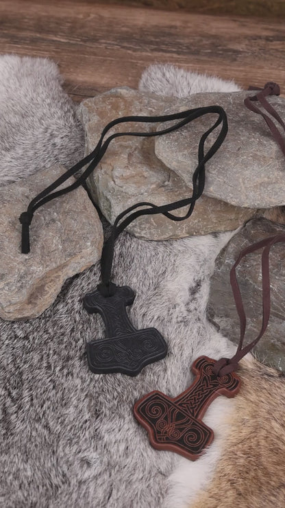 Embossed Thor's Hammer Necklace